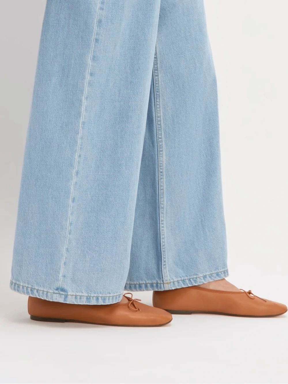 Everlane Day Ballet Flat Tan Toasted Almond Leather Square Toe Size 8 NWOB - Picture 6 of 8